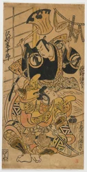Los actores Ogino Isaburo como Soga no Goro y Sawamura Sojuro I como Kudo no Suketsune, período Edo, 1732
